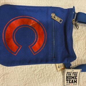 PINK Victoria's Secret Blue Crossbody Bag with White Patch